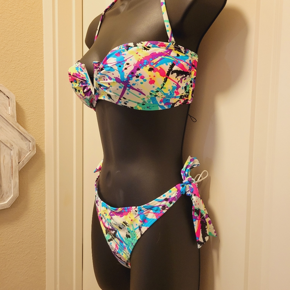 80's Vibe Paint Splash Relleciga Bikini - Picture 2 of 7